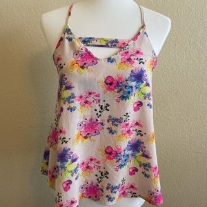 Haute Monde Pretty Floral Top Split Back Small